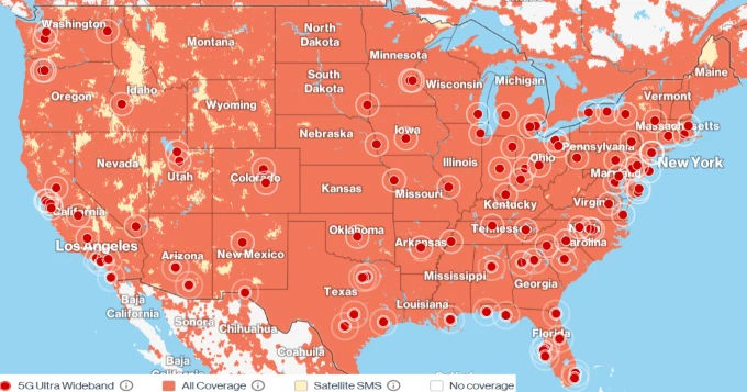 2026 Verizon 4G and 5G Coverage Map